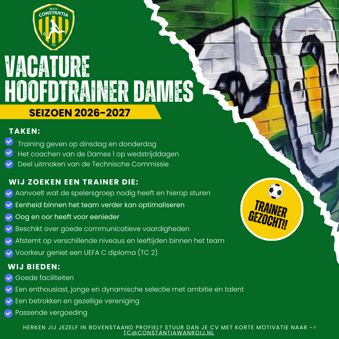 Vacature | Hoofdtrainer Dames (seizoen 2026/2027)